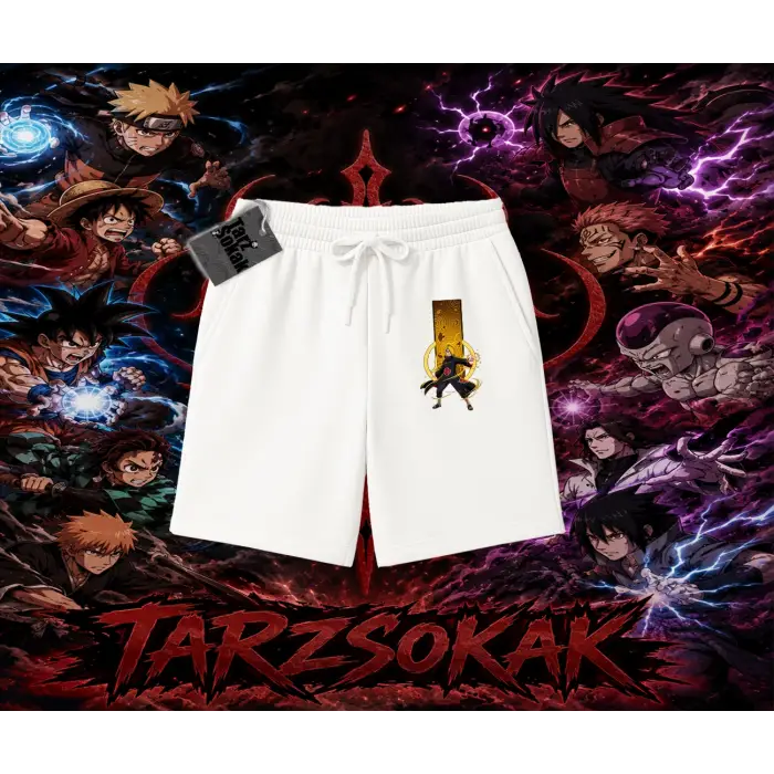 Deidara Naruto Anime Karakteri Unisex Şort Beyaz