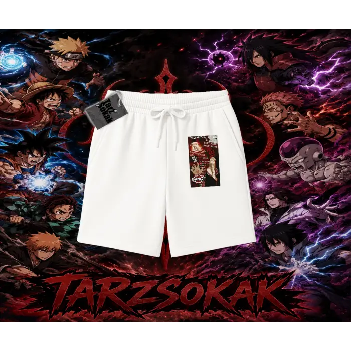 Deidara Naruto Anime Karakteri Unisex Şort Beyaz