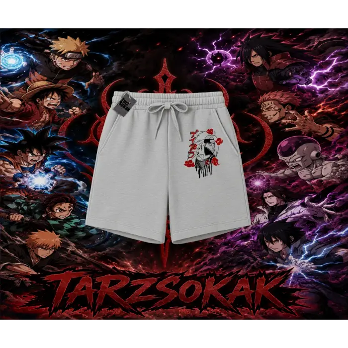 Deidara Naruto Anime Karakteri Unisex Şort Beyaz