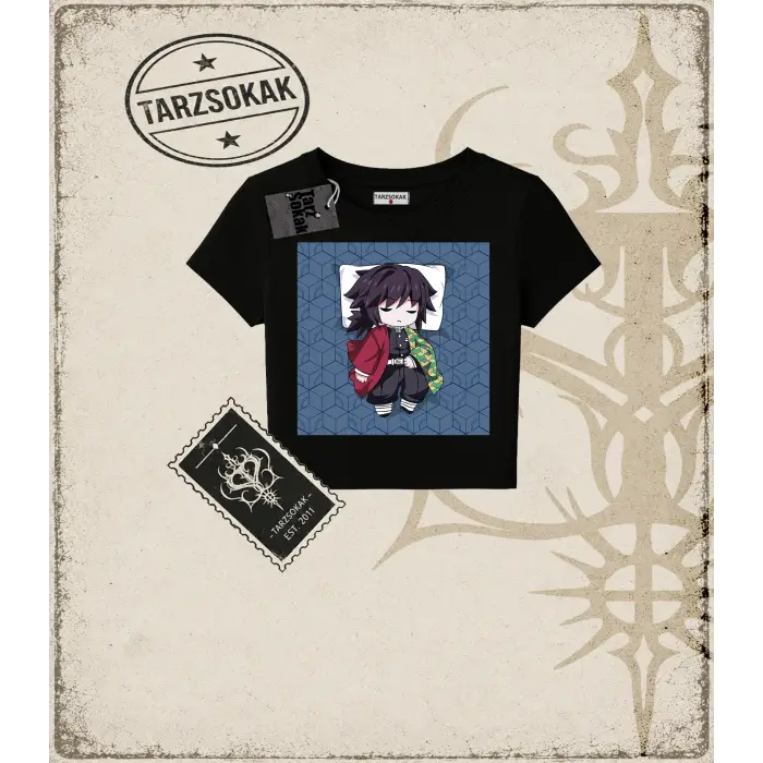 Demon Slayer Anime Baskılı Kadın Baby Tee