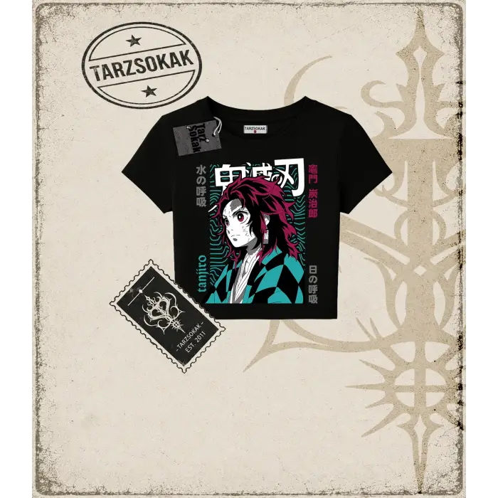 Demon Slayer Anime Baskılı Kadın Baby Tee