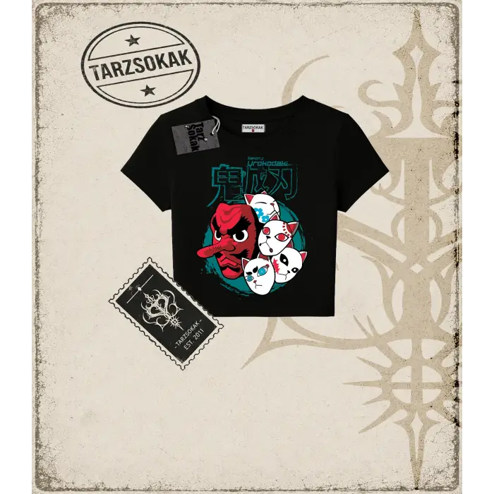 Demon Slayer Anime Baskılı Kadın Baby Tee