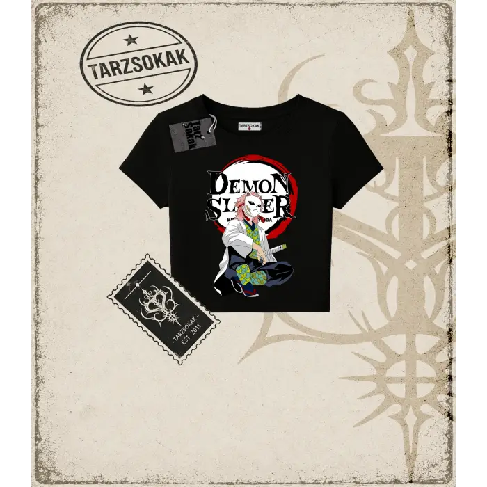 Demon Slayer Anime Baskılı Kadın Baby Tee