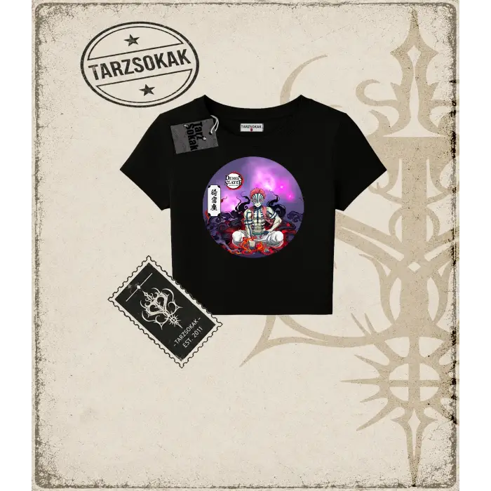 Demon Slayer Anime Baskılı Kadın Baby Tee