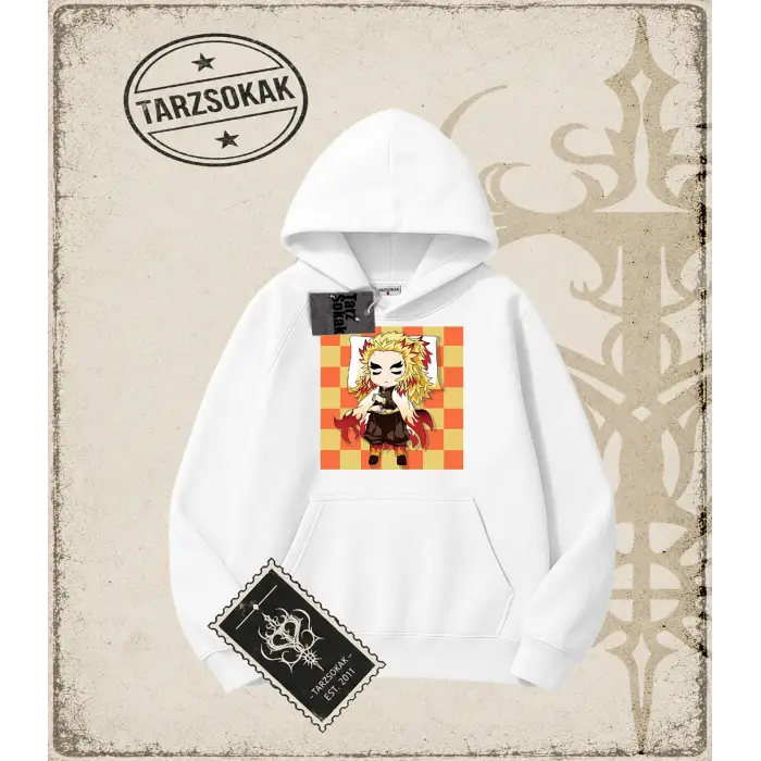 Demon Slayer Anime Baskılı Oversize Unisex Kapşonlu Sweatshirt