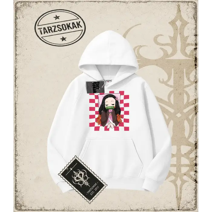 Demon Slayer Anime Baskılı Oversize Unisex Kapşonlu Sweatshirt