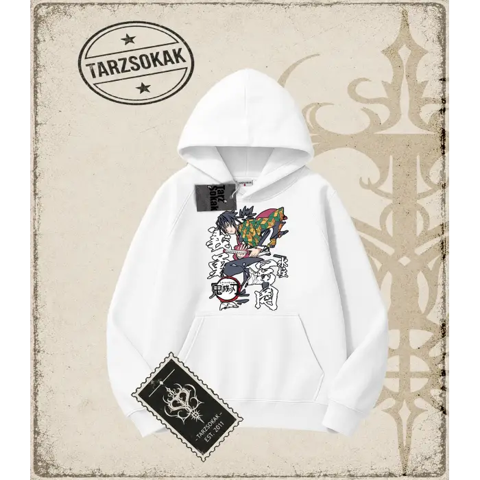 Demon Slayer Anime Baskılı Oversize Unisex Kapşonlu Sweatshirt