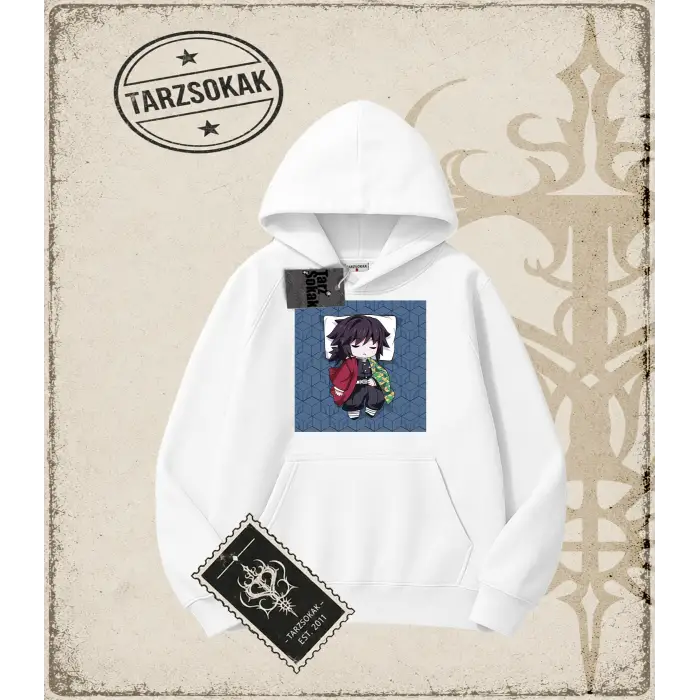 Demon Slayer Anime Baskılı Oversize Unisex Kapşonlu Sweatshirt