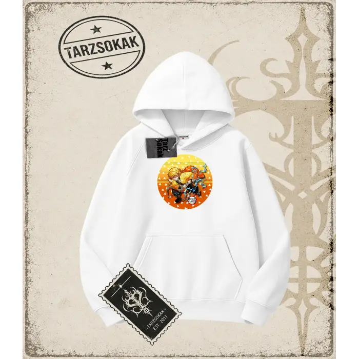 Demon Slayer Anime Baskılı Oversize Unisex Kapşonlu Sweatshirt