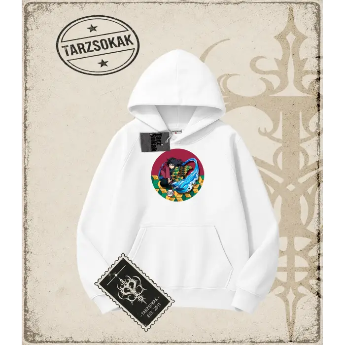 Demon Slayer Anime Baskılı Oversize Unisex Kapşonlu Sweatshirt