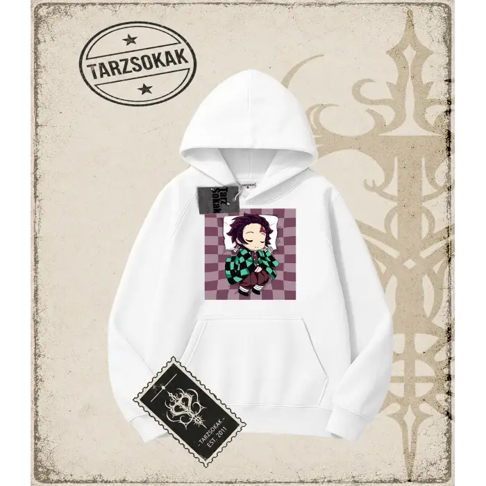 Demon Slayer Anime Baskılı Oversize Unisex Kapşonlu Sweatshirt