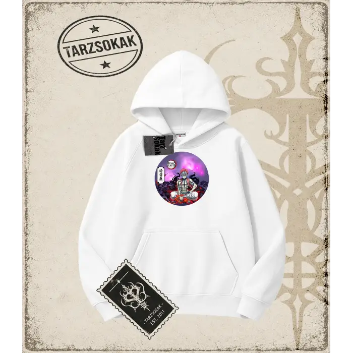 Demon Slayer Anime Baskılı Oversize Unisex Kapşonlu Sweatshirt