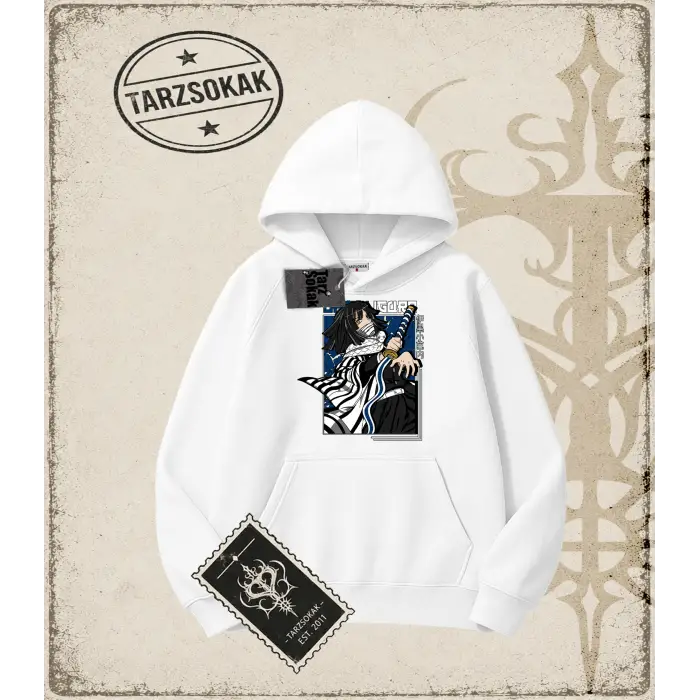 Demon Slayer Anime Baskılı Oversize Unisex Kapşonlu Sweatshirt