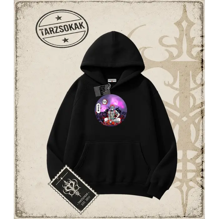 Demon Slayer Anime Baskılı Oversize Unisex Kapşonlu Sweatshirt