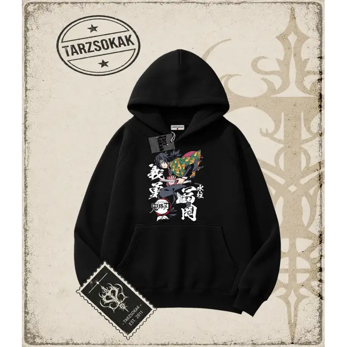 Demon Slayer Anime Baskılı Oversize Unisex Kapşonlu Sweatshirt