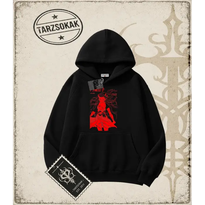 Demon Slayer Anime Baskılı Oversize Unisex Kapşonlu Sweatshirt