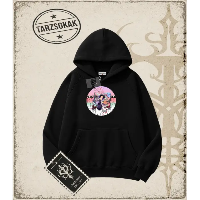 Demon Slayer Anime Baskılı Oversize Unisex Kapşonlu Sweatshirt
