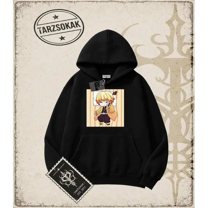 Demon Slayer Anime Baskılı Oversize Unisex Kapşonlu Sweatshirt