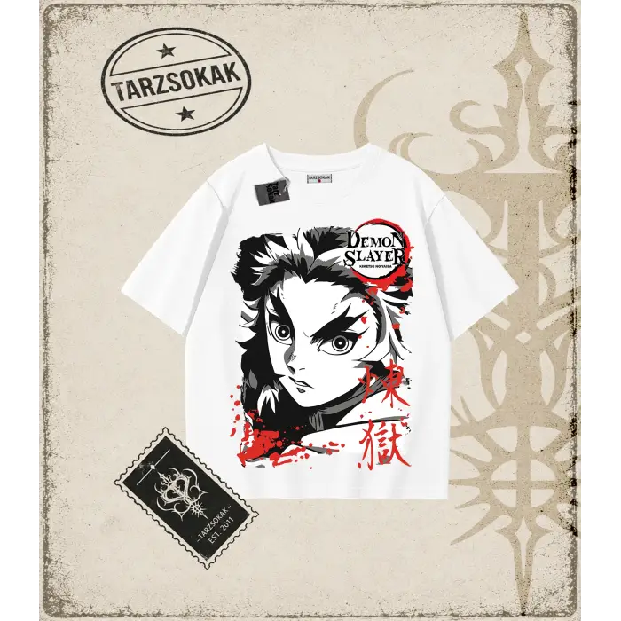 Demon Slayer Anime Baskılı Oversize Unisex Tişört