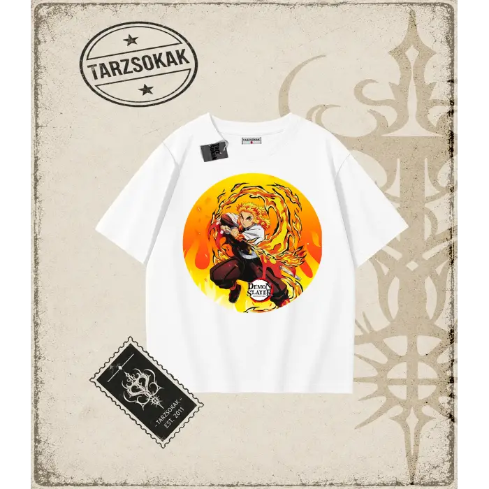Demon Slayer Anime Baskılı Oversize Unisex Tişört