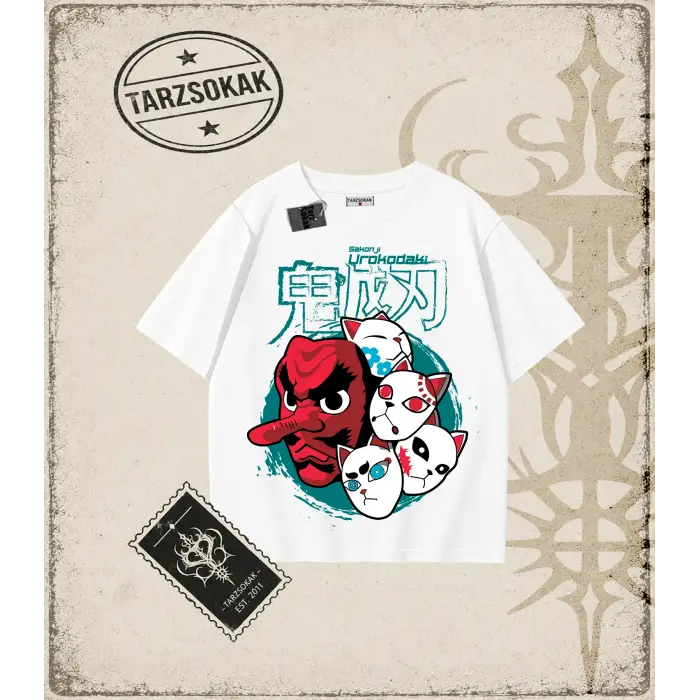 Demon Slayer Anime Baskılı Oversize Unisex Tişört