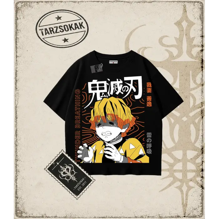 Demon Slayer Anime Baskılı Oversize Unisex Tişört