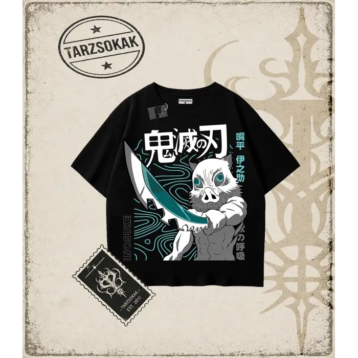 Demon Slayer Anime Baskılı Oversize Unisex Tişört