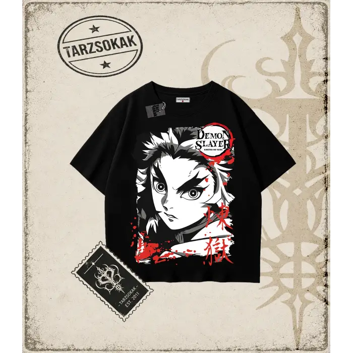 Demon Slayer Anime Baskılı Oversize Unisex Tişört