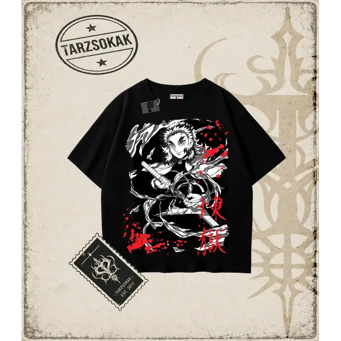 Demon Slayer Anime Baskılı Oversize Unisex Tişört