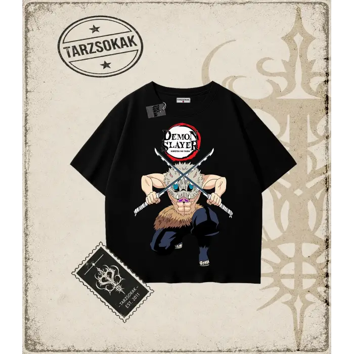 Demon Slayer Anime Baskılı Oversize Unisex Tişört