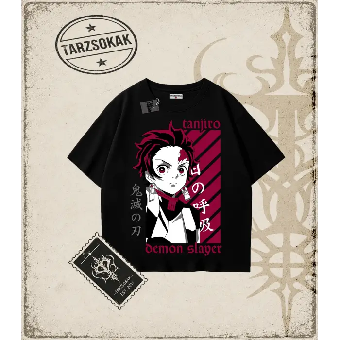 Demon Slayer Anime Baskılı Oversize Unisex Tişört