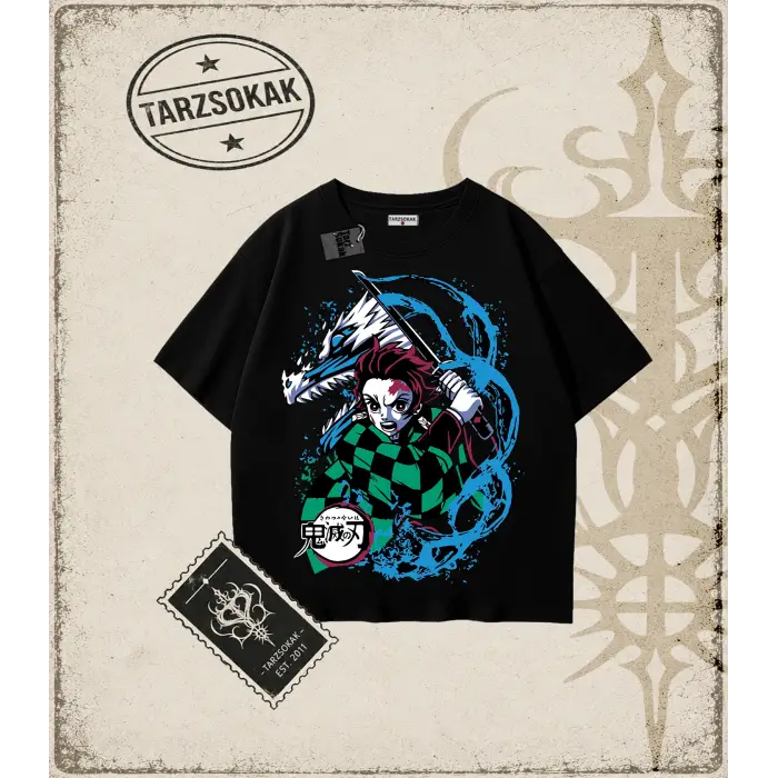 Demon Slayer Anime Baskılı Oversize Unisex Tişört