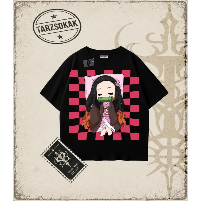 Demon Slayer Anime Baskılı Oversize Unisex Tişört