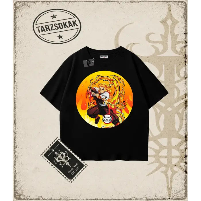 Demon Slayer Anime Baskılı Oversize Unisex Tişört