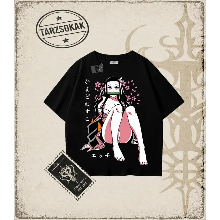 Demon Slayer Anime Baskılı Oversize Unisex Tişört
