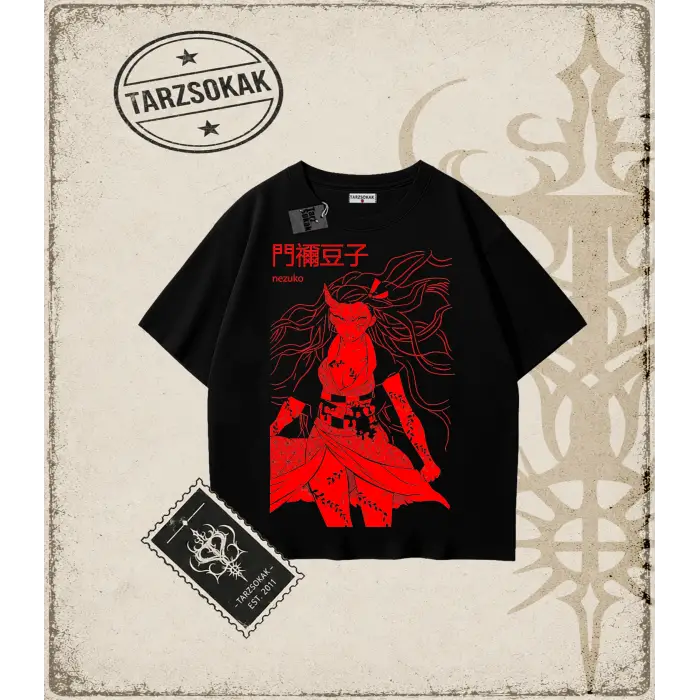 Demon Slayer Anime Baskılı Oversize Unisex Tişört
