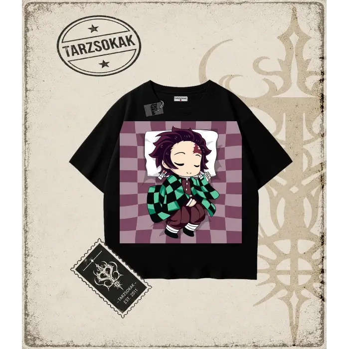Demon Slayer Anime Baskılı Oversize Unisex Tişört