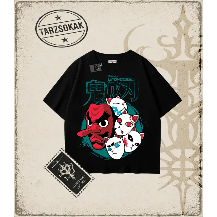Demon Slayer Anime Baskılı Oversize Unisex Tişört