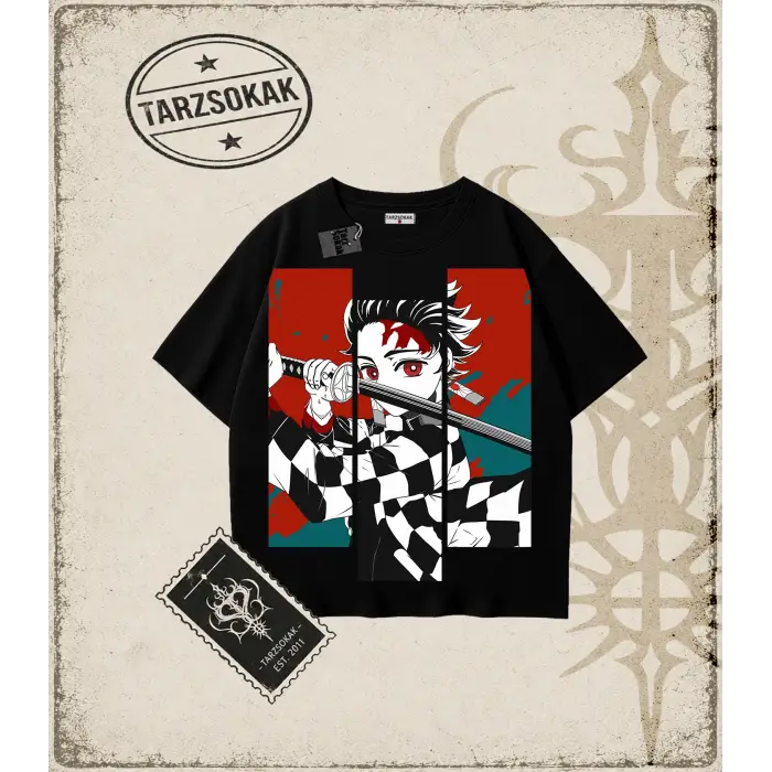 Demon Slayer Anime Baskılı Oversize Unisex Tişört