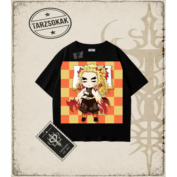 Demon Slayer Anime Baskılı Oversize Unisex Tişört