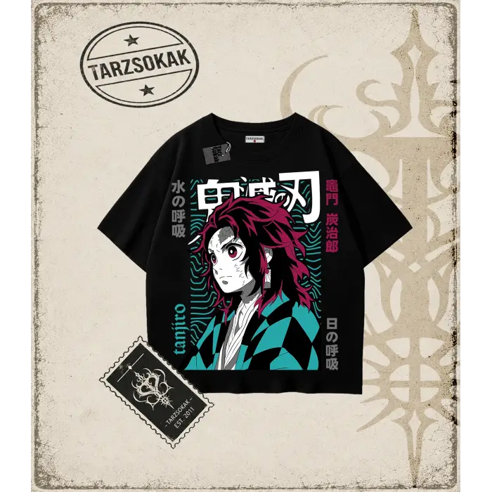 Demon Slayer Anime Baskılı Oversize Unisex Tişört