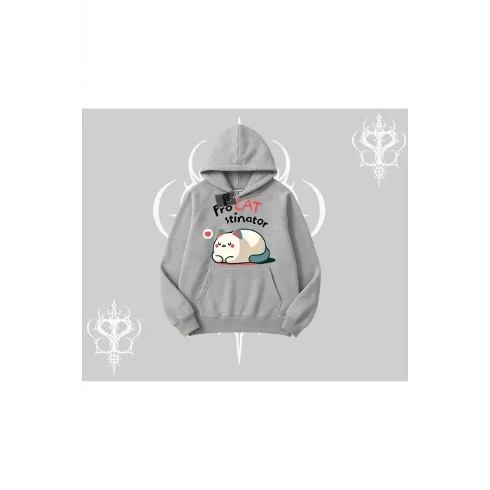 Detective Kitten Kedi Baskılı Biskilet Sweatshirt