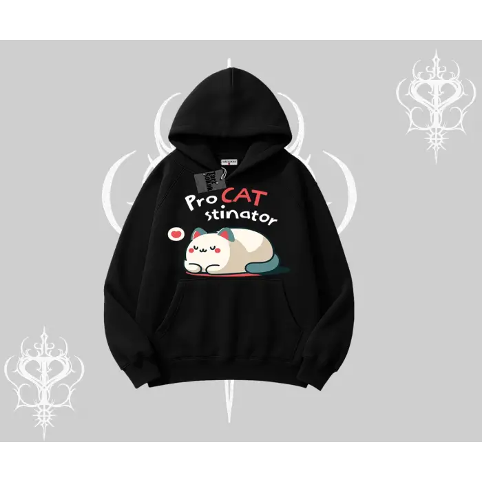 Detective Kitten Kedi Baskılı Biskilet Sweatshirt
