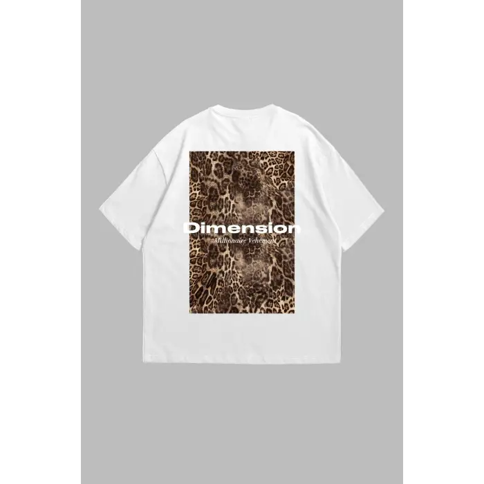 Dİmension Baskılı Leopar Desenli 24/1 Oversize Unisex Siyah