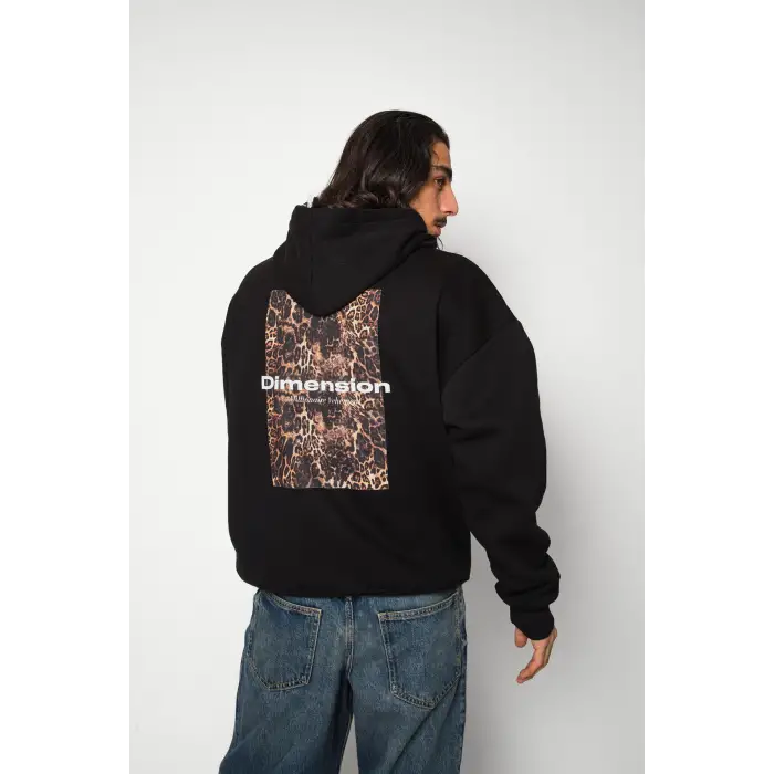 Dimension Baskılı Oversize Unisex Premium Siyah