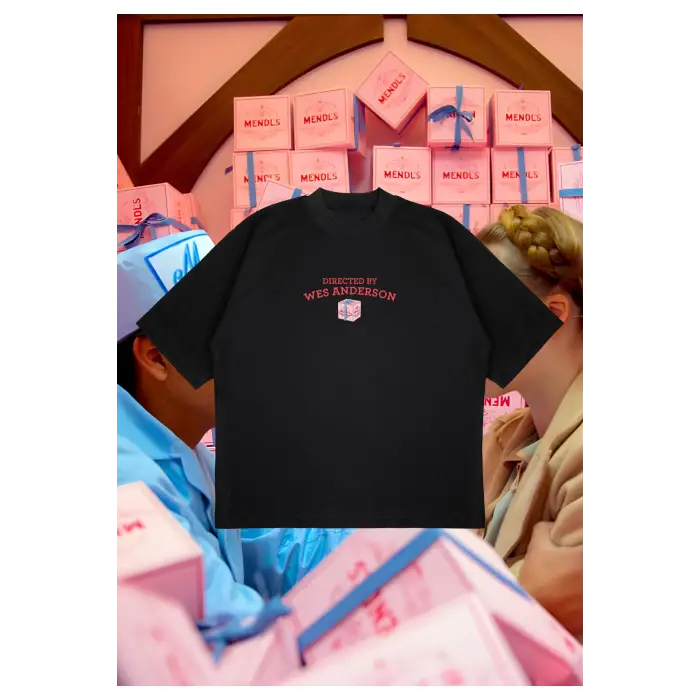 Directed By Wes Anderson Baskılı Oversize Unisex Pamuklu Nefes Alan Kalın Kumaşlı