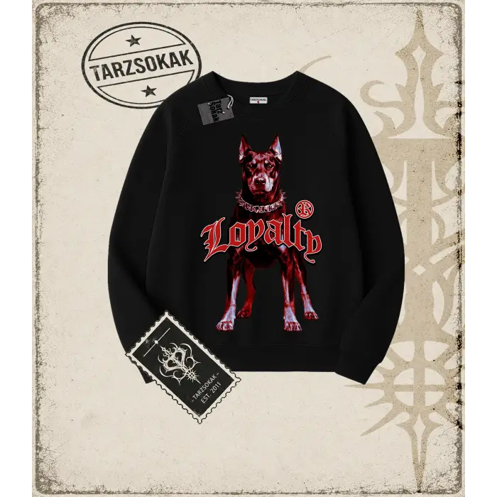 DOBERMAN Oversize Unisex Bisiklet Yaka Sweatshirt
