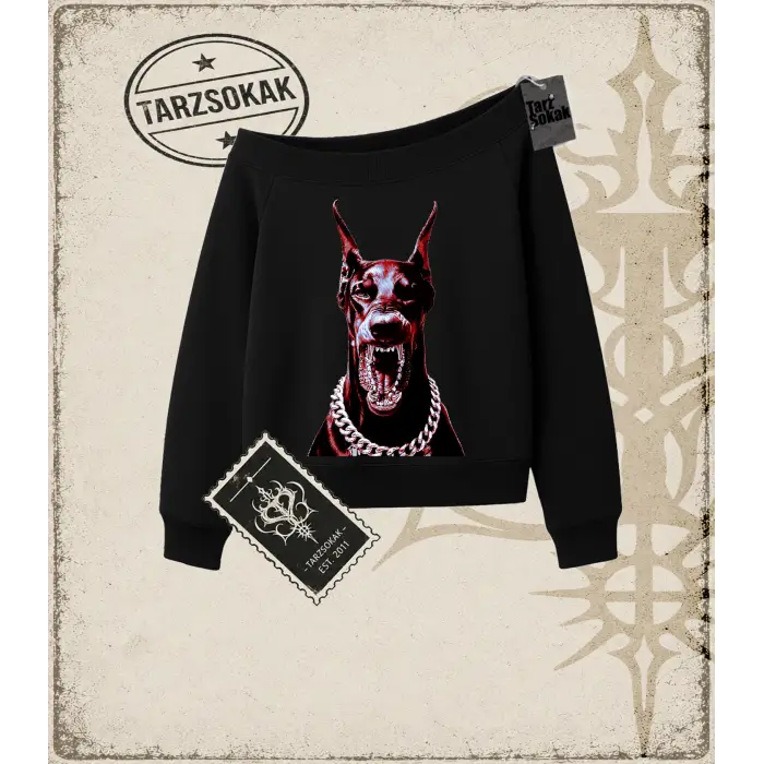 DOBERMAN SOLID Kadın Kayık Yaka Sweatshirt