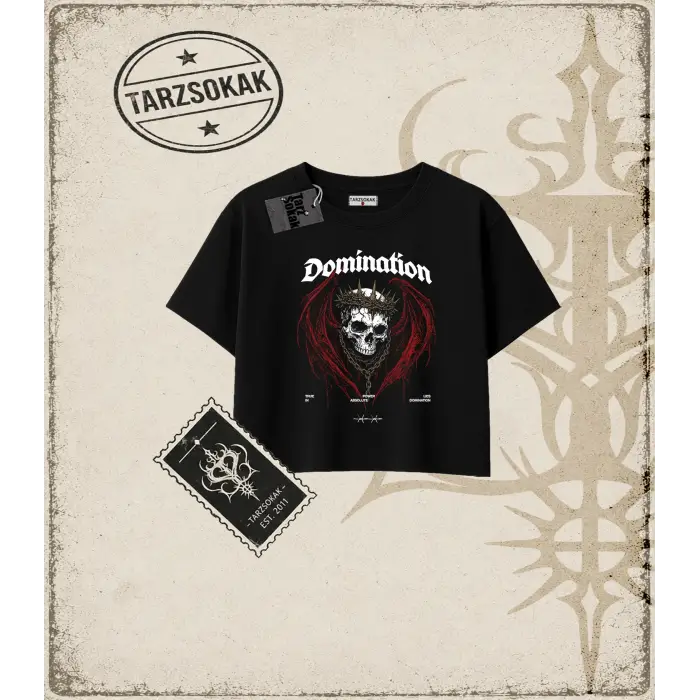 DOMINATION Kadın Crop Tişört