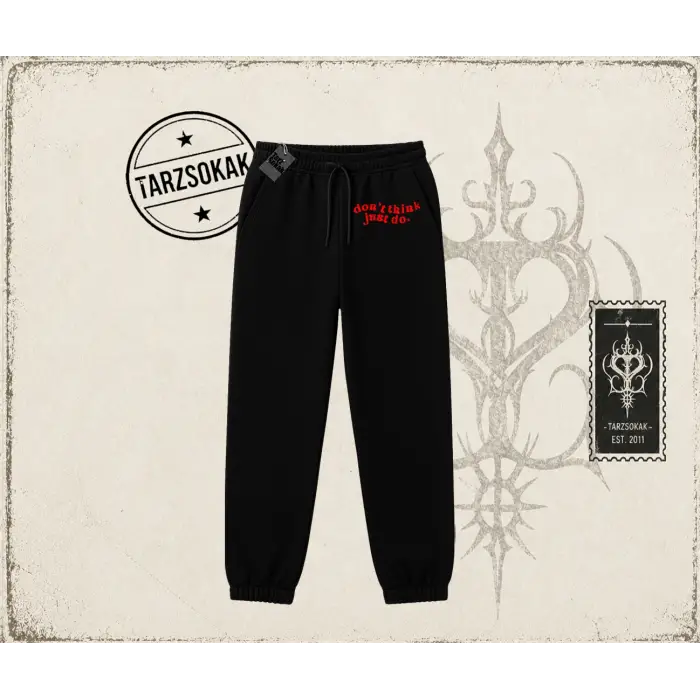Dont Think Just Do Unisex Jogger Eşofman Altı Beyaz